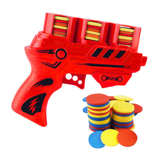 Semi Automatic Foam Disc Blaster Launcher Kids Toy Gun