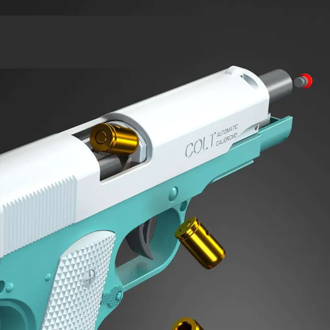 Semi Auto 1911 Shell Ejecting Soft Bullet Blaster
