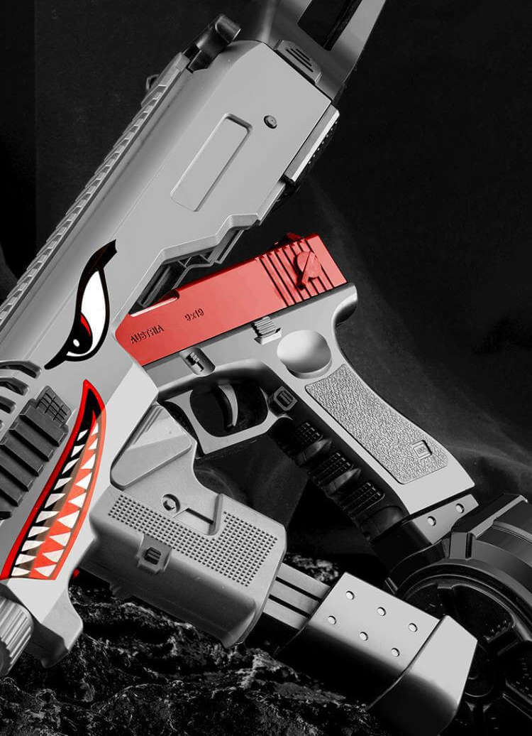 Shark Glock Dart Blaster with Carbine Kit | Manual Toy Gun