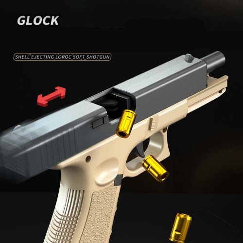 Semi Auto Glock Shell Ejecting Soft Bullet Dart Blaster