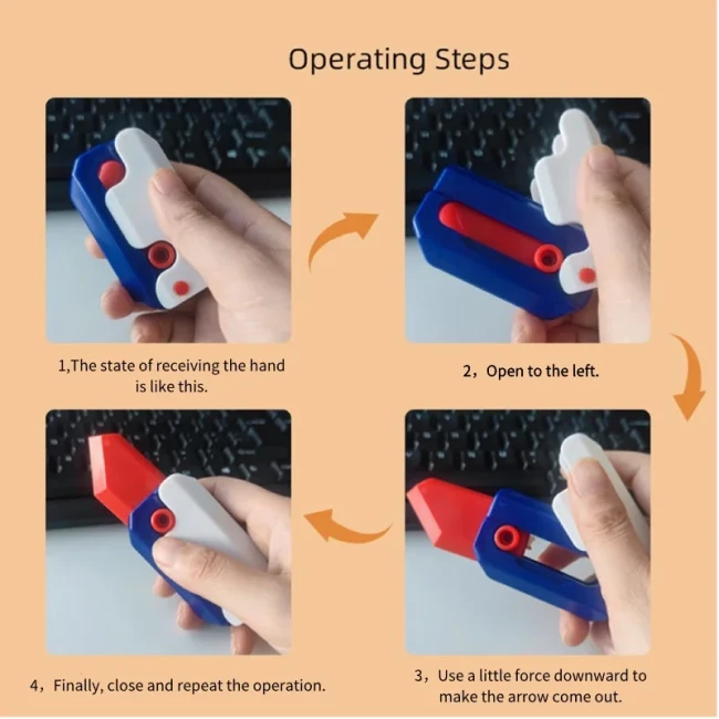 3D Printed Gravity Fidget Carrot Knife Children Toys