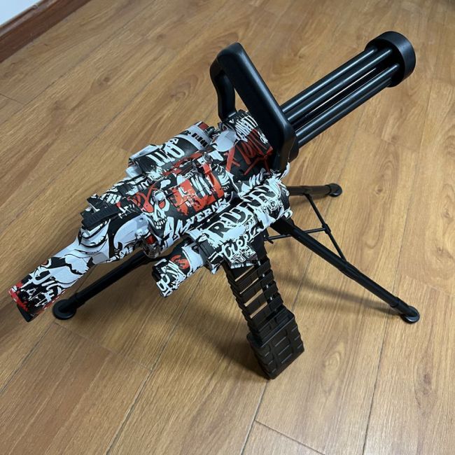 Electric Large Mag-Fed Gatling Graffiti Gel Ball Blaster Toy Gun