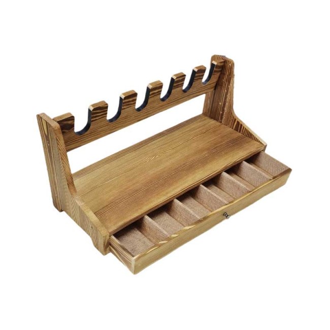 Wooden Toy Gun Display Stand with Drawer Organiser