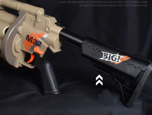 Manual MGL M32 Triple-Shots Revolver Grenade Launcher Foam Blaster