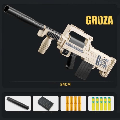 Tan Color Groza Manual Shell Ejecting Foam Dart Blaster