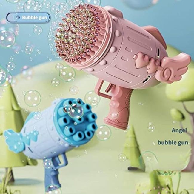 Electric Angel Bubble Gun with 11-Hole & 91-Hole Head