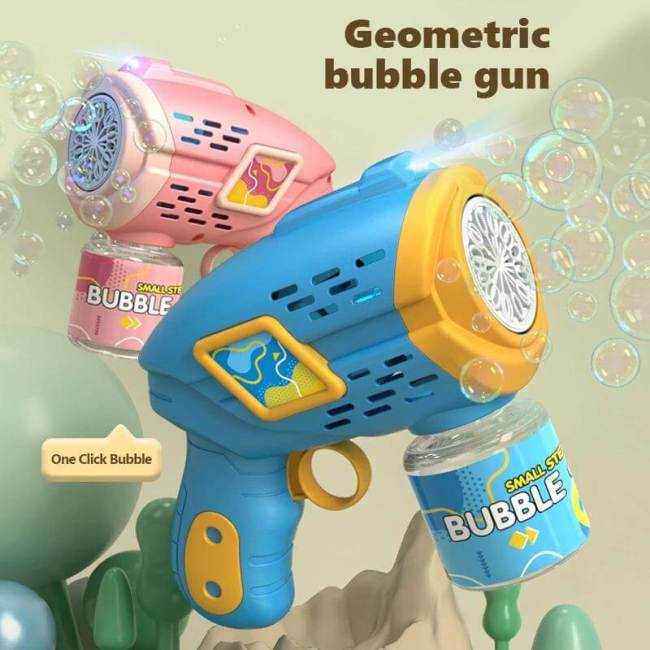 Fully Automatic 10 Holes with Lights Toddler Kids Toys Electric Bubble Gun