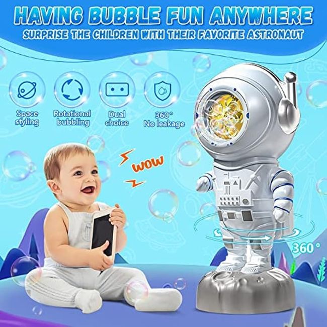 Rechargeable Robot Bubble Machine Maker for Kids Toddlers