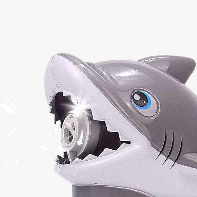 Electric Leak Proof Shark Bubble Blaster Sound Light Blower Toy