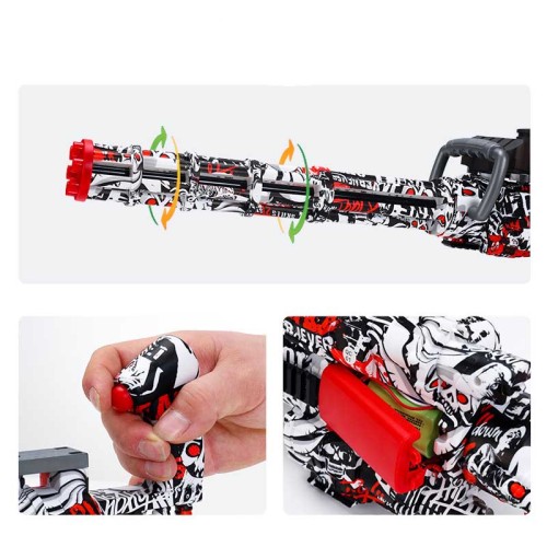 Large Hopper-Fed Gatling Graffiti Electric Gel Ball Blaster
