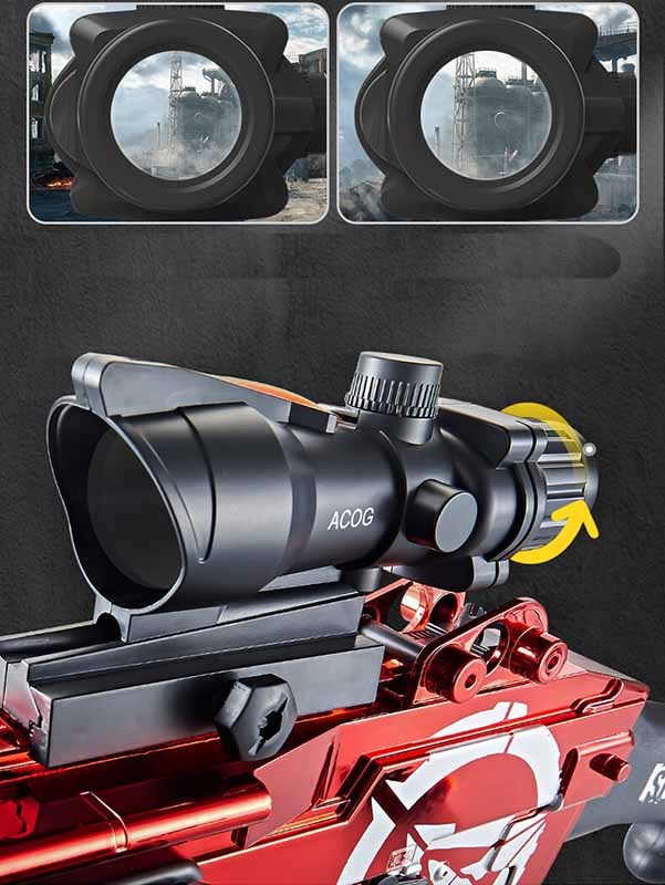 Lehui SAW M249 LMG Machine Gun Foam Dart Blaster - Red(US Stock)