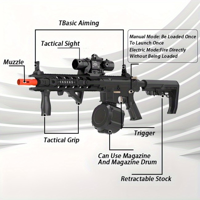 M4 Electric Gel Ball Toy Rifle-Black