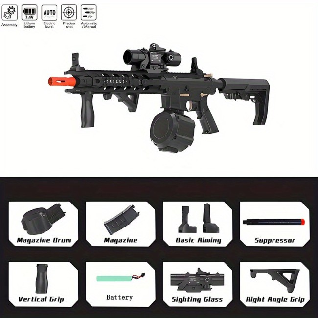M4 Electric Gel Ball Toy Rifle-Black