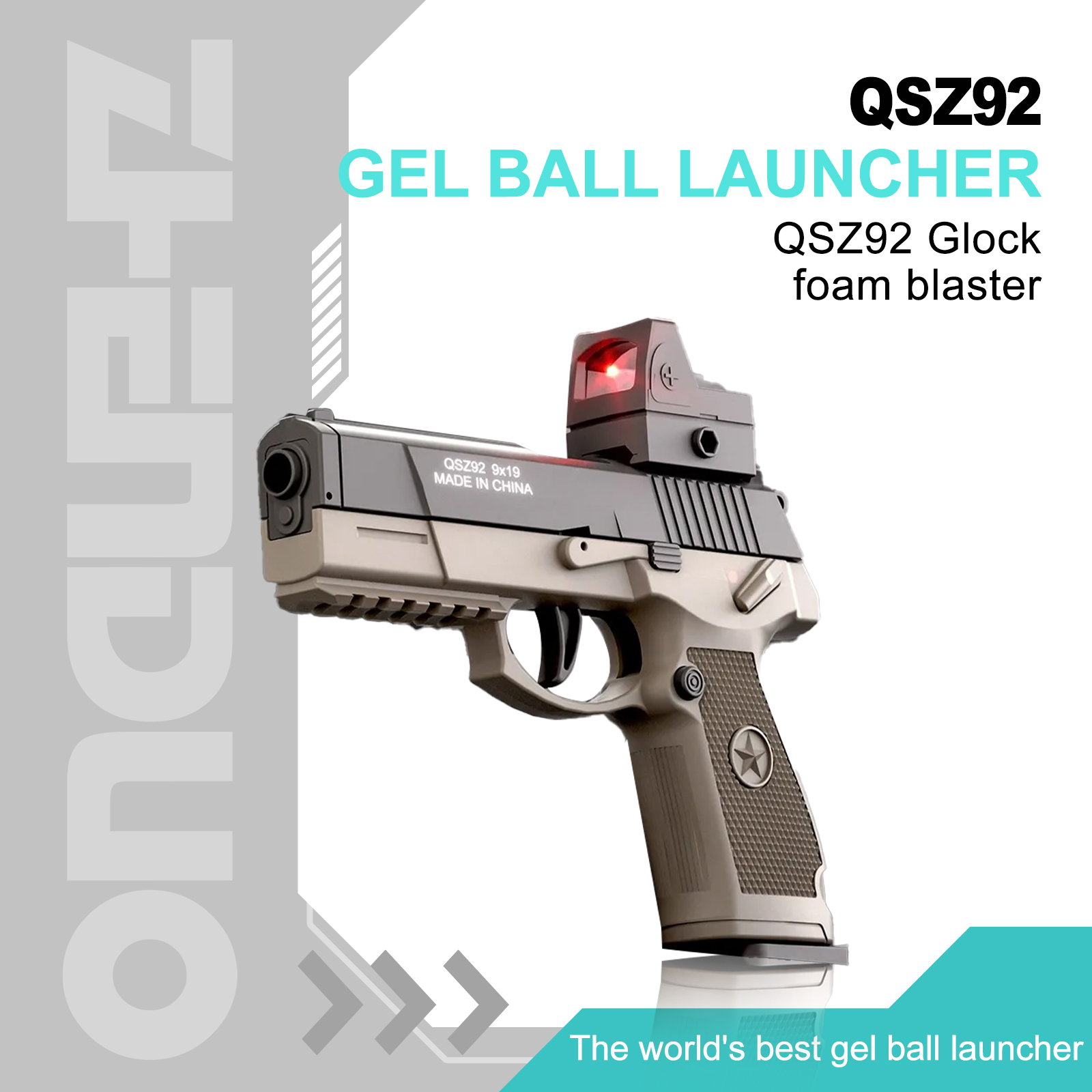 QSZ92 Glock Foam Blaster | Tan or Gray | Shell Ejecting | $29.99