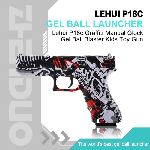 Lehui P18c Graffiti Manual Glock Gel Ball Blaster Kids Toy Gun