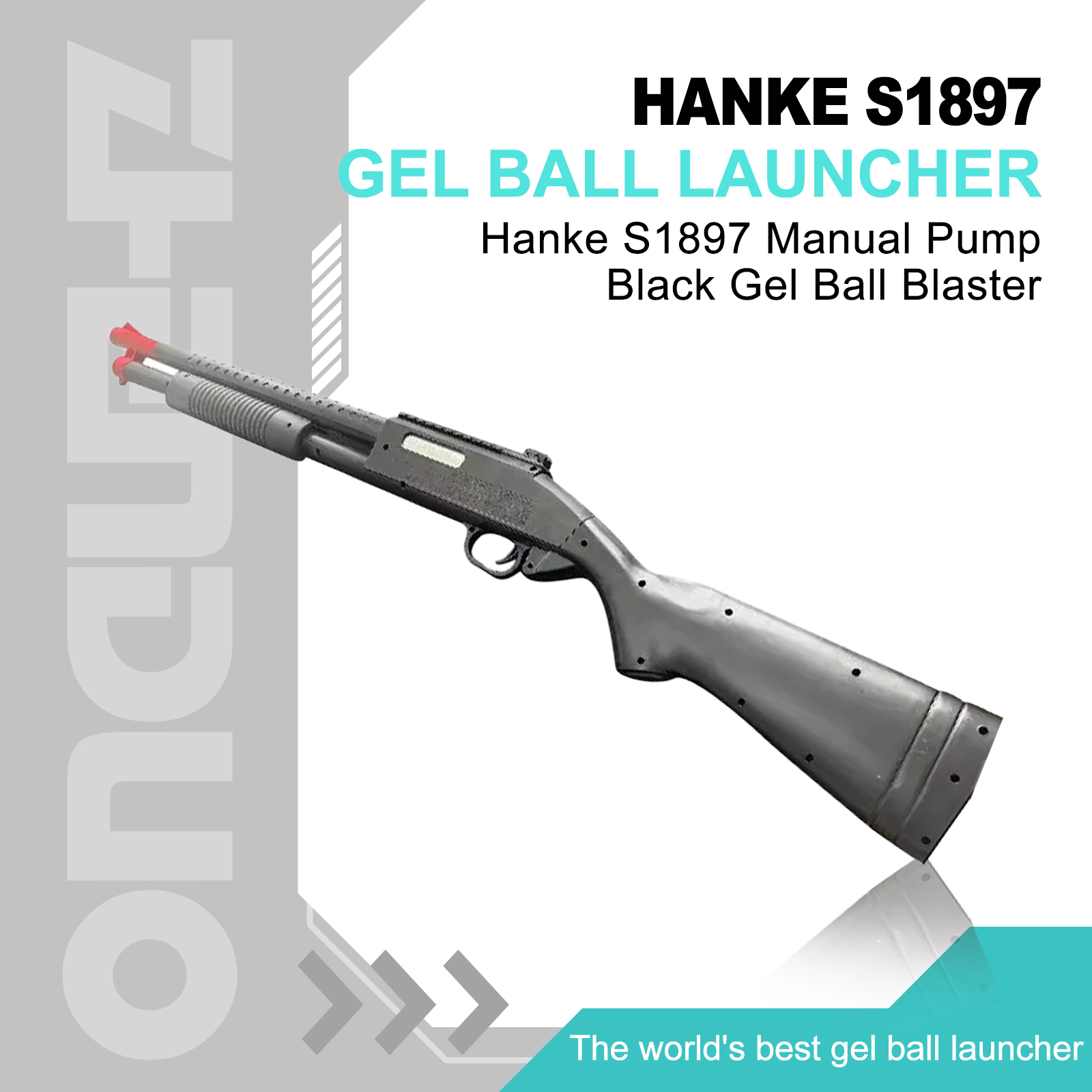 スーパーフラッシュガン Hanke S1897 Manual Pump Gel Ball Blaster | Black | $55.99