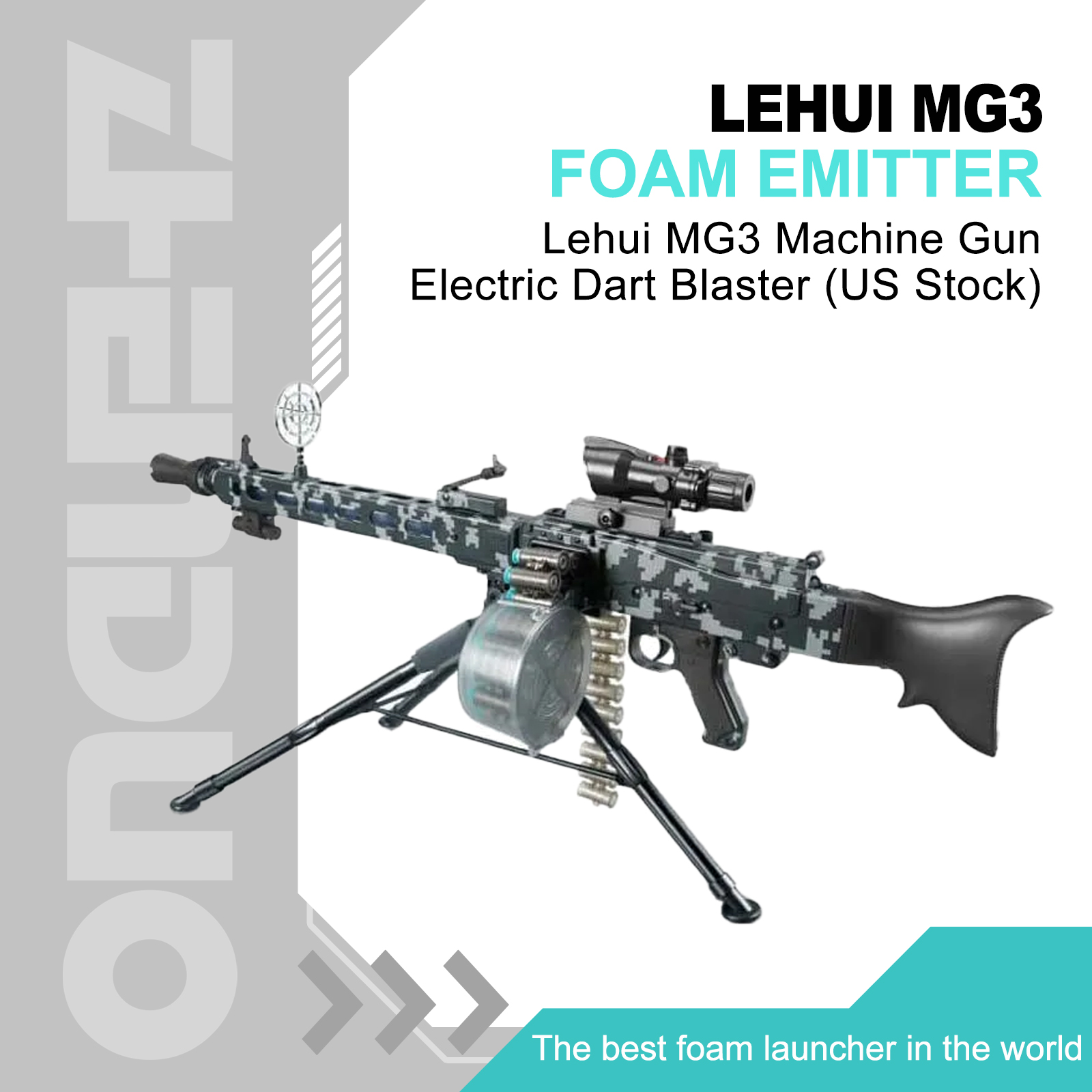 LeHui MG3 Machine Gun Foam Blaster | High Pressure | Outdoor