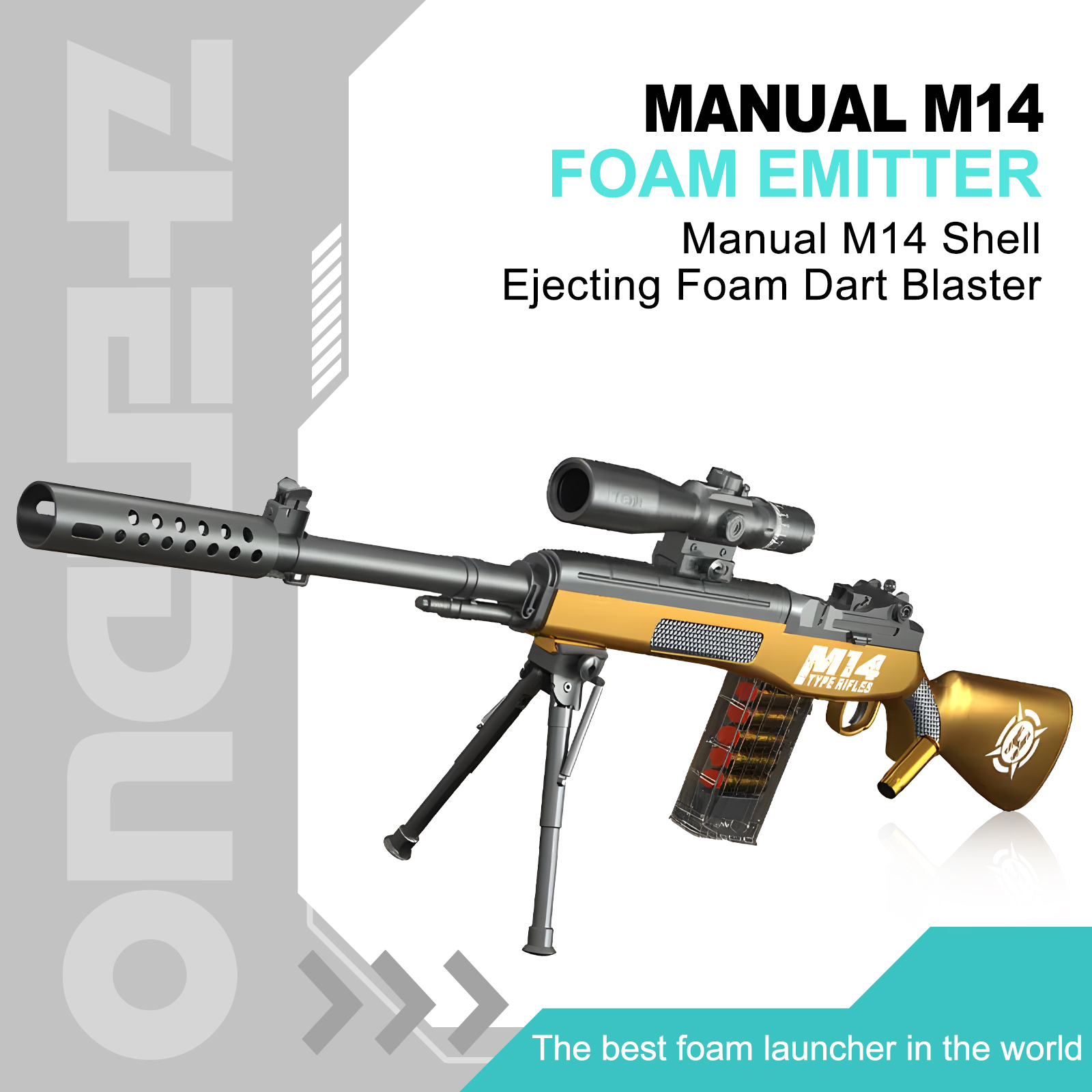 Manual M14 Foam Dart Blaster | Shell Ejecting Action Toy