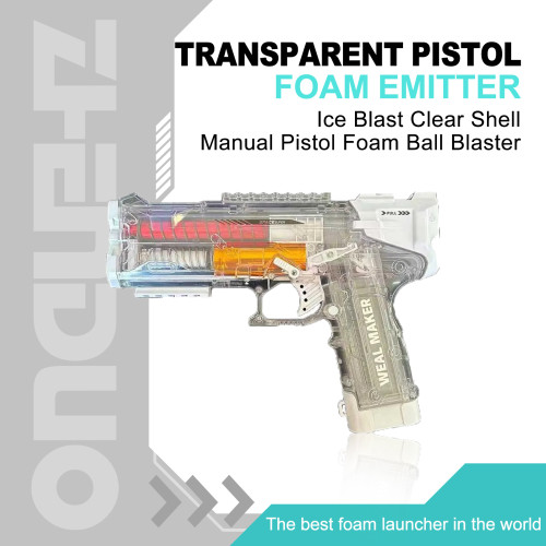 Ice Blast Clear Shell Manual Pistol Foam Ball Blaster
