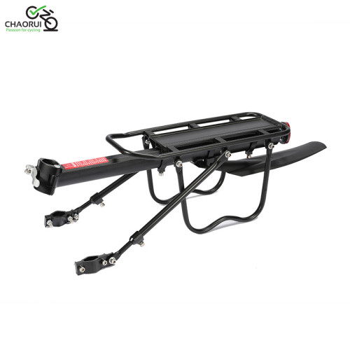 MTB Bicycle Rack Bike Cargo Carrier Rear Rack with Red Rear Reflector and Fender