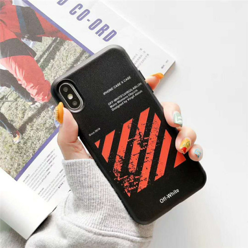 OFFWHITE オフホワイト iphone xs/xr/xs maxケース ストライプ オシャレ iphone x/7/8Plusケース アイフォン10rカバー 簡約風 芸能人愛用