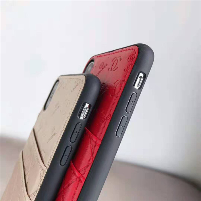 chanel シャネル iphone xrケース ブランド iphone xs/xs maxケース カード入れ iphone x/10/8/7/6plusケース 収納ポケット シンプル ビジネス風 耐衝撃