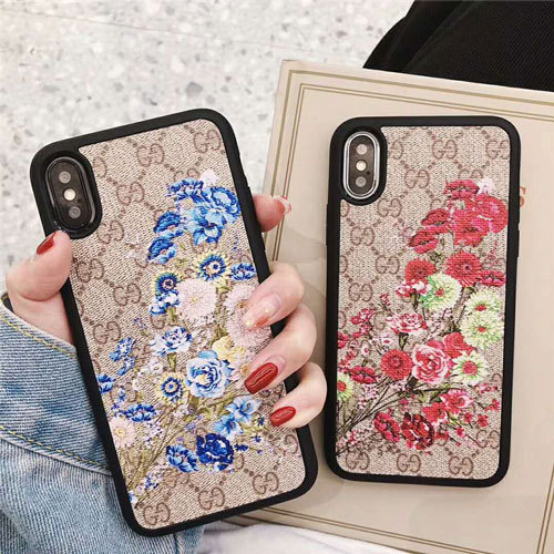 グッチ iphone xr/xs maxケース 花柄 アイフォン xs/xケース オシャレ iphone 8/7 plusケース 独特ジャケット