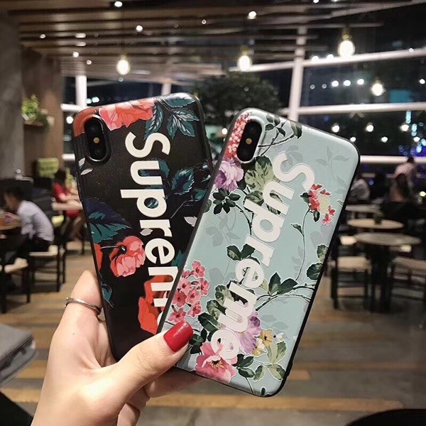 supreme 花柄 iphoneXケース お洒落 人気 iphone8/8plusケースジャケット 男性 女性