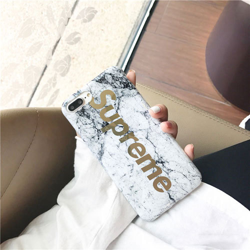 supreme iphone8ケース 大理石柄 iphone7/7plusケース ジャケット TPU材料製 iphone6s/6splusカバー カップル向け クール