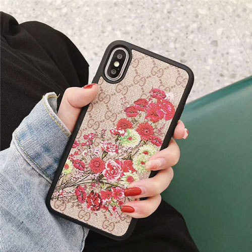 グッチ iphone xr/xs maxケース 花柄 アイフォン xs/xケース オシャレ iphone 8/7 plusケース 独特ジャケット