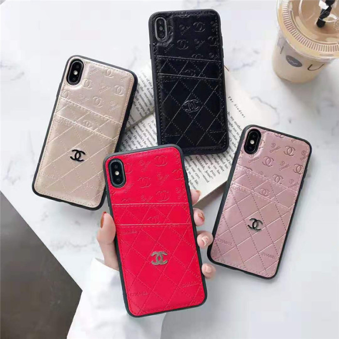 chanel シャネル iphone xrケース ブランド iphone xs/xs maxケース カード入れ iphone x/10/8/7/6plusケース 収納ポケット シンプル ビジネス風 耐衝撃