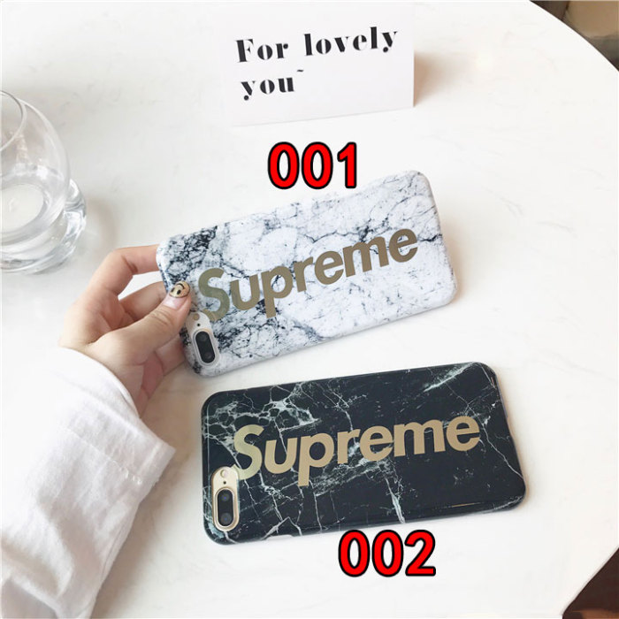 supreme iphone8ケース 大理石柄 iphone7/7plusケース ジャケット TPU材料製 iphone6s/6splusカバー カップル向け クール