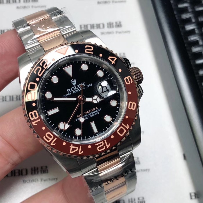 ロレックス メンズ GMTマスター 21600振動 ムーブメント搭載！TSH-2001P450-RO186