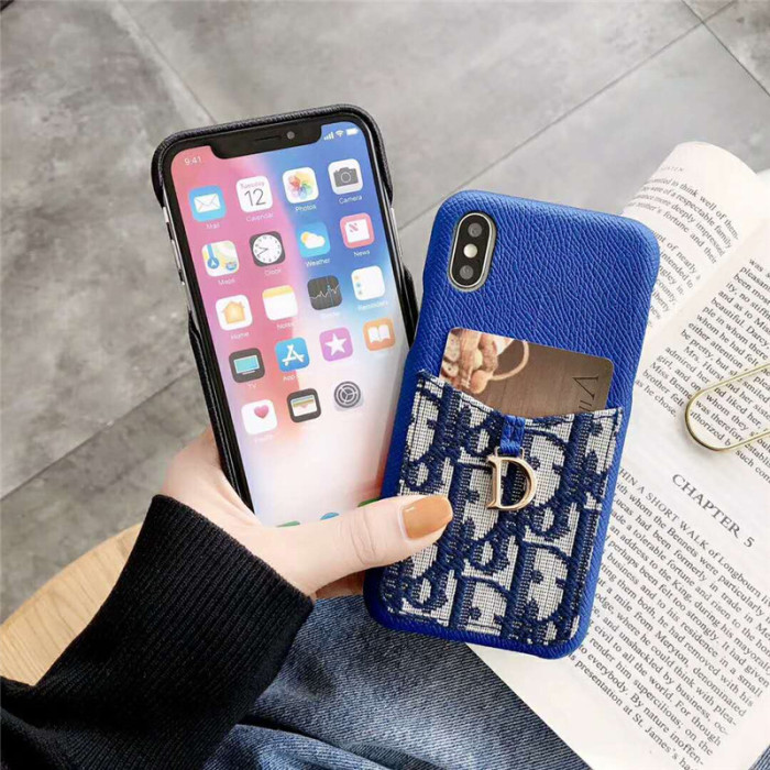 ディオール Dior iphone xrケース 人気 ブランド iphone xs maxカバー カード入れ iphone xs/x/8Plusケース 生地 柔らかい 芸能人愛用 激安販売