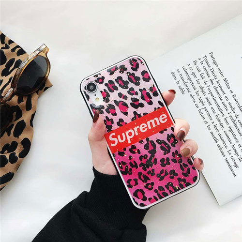 ルイヴィトン iphone xr/xs maxケース 高級コラボ シュプリーム アイフォンxs/xカバー オシャレ supreme iphone 6s/7/8plusケース 豹紋