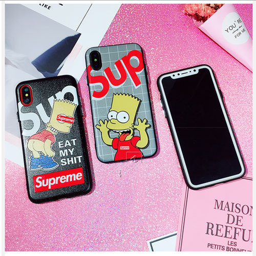 supreme パロディ シンプソン iphoneXケース iphone8/8plusケース ジャケット 可愛い iphone7/7plusカバー 人気