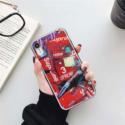 シュプリーム iphone xr/xs maxケース お洒落 アイフォンxs/xカバー 個性 supreme iphone 6s/7/8plusケース シンプル風
