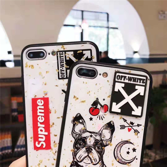 シュプリーム iphone xrケース 可愛い supreme iphone xs maxケース 個性 オーフホワイトアイフォンxs ケース 人気 iphonex/8plusケースペア向け