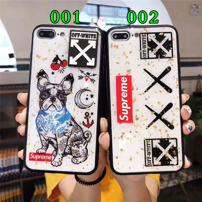シュプリーム iphone xrケース 可愛い supreme iphone xs maxケース 個性 オーフホワイトアイフォンxs ケース 人気 iphonex/8plusケースペア向け