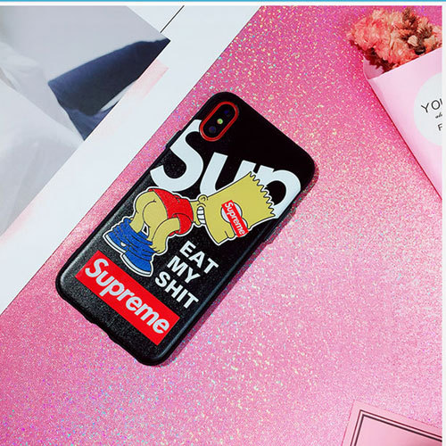 supreme パロディ シンプソン iphoneXケース iphone8/8plusケース ジャケット 可愛い iphone7/7plusカバー 人気
