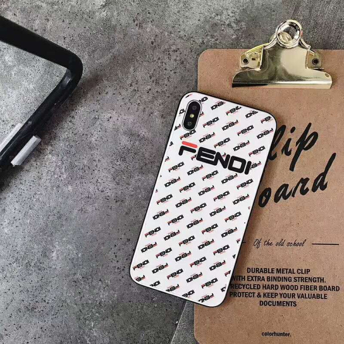 フェンデイ Fendi iphone xs/xr/xs maxケース ガラス背面 ブランド アイフォン テンアール カバー お洒落 iphonex/7/8Plusケース 芸能人愛用 激安新品