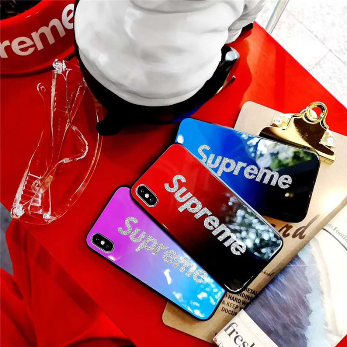 シュプリーム iphone xr/xs/xs maxケース 人気潮流ブランド SUPREME アイフォンテンアール/x/xs マックスカバーキラキラsupreme英文字付け 個性ジャケット