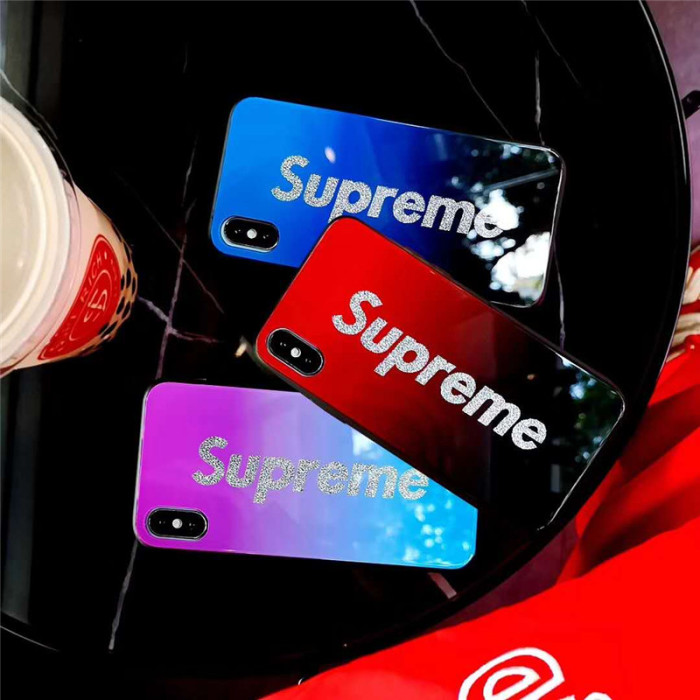 シュプリーム iphone xr/xs/xs maxケース 人気潮流ブランド SUPREME アイフォンテンアール/x/xs マックスカバーキラキラsupreme英文字付け 個性ジャケット