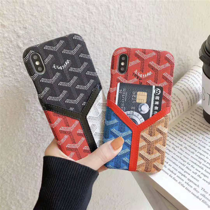 Goyard ゴヤール iphone xrケース ブランド iphone xs maxカバー カード入れ 人気 iphone xs/x/8Plusケース オシャレ 芸能人愛用 激安販売