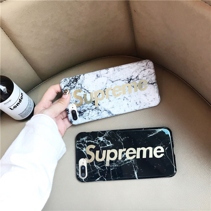 supreme iphone8ケース 大理石柄 iphone7/7plusケース ジャケット TPU材料製 iphone6s/6splusカバー カップル向け クール