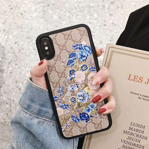 グッチ iphone xr/xs maxケース 花柄 アイフォン xs/xケース オシャレ iphone 8/7 plusケース 独特ジャケット