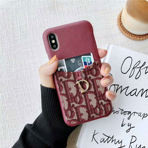 ディオール Dior iphone xrケース 人気 ブランド iphone xs maxカバー カード入れ iphone xs/x/8Plusケース 生地 柔らかい 芸能人愛用 激安販売