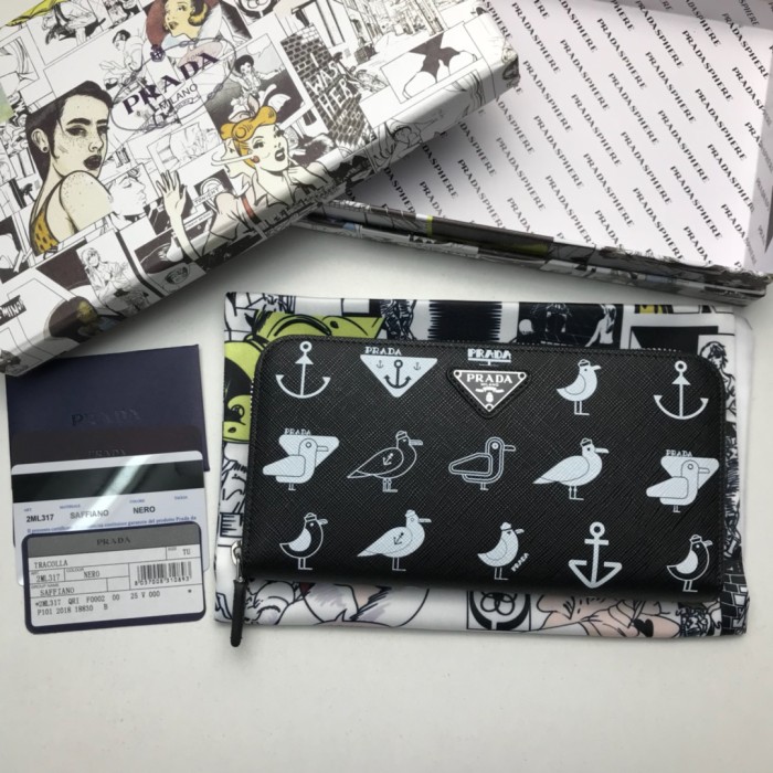 特N品 PRADA/プラダ 長財布 ラウンドファスナー式財布 2ML028-PA431