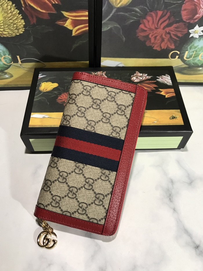 美品 GUCCI グッチ 長財布 ラウンドファスナー式財布 523154-2