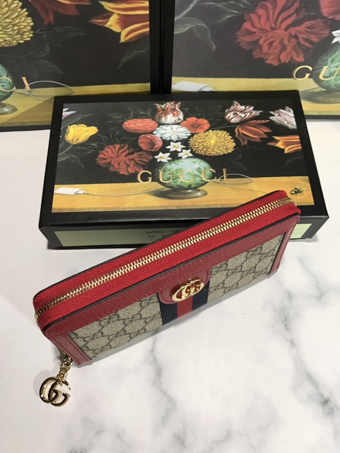 美品 GUCCI グッチ 長財布 ラウンドファスナー式財布 523154-2